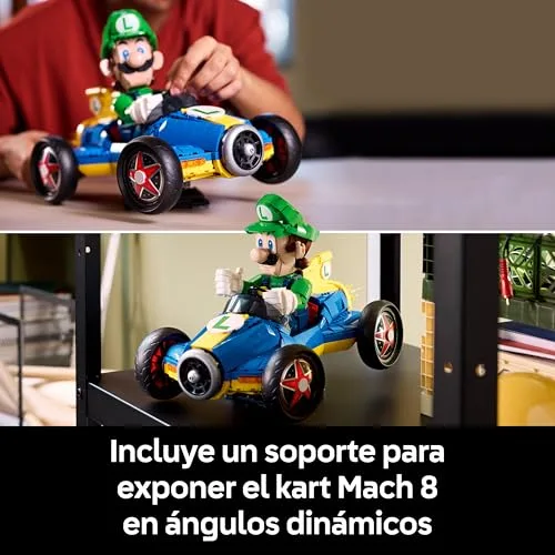 LEGO ▫️ Mario Kart: Luigi e Mach 8 - Figura articulada de personagem da Nintendo Super Mario e modelo de carro para adultos - Artigos colecionáveis - Presente para jogadores e fãs - 72050 6