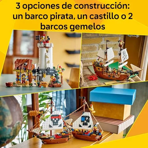 LEGO ▫️ Creator 3 em 1: Barco Pirata Clássico – Maquete transformável em castelo ou em dois barcos gémeos – Decoração para o quarto – Presente de aniversário para meninos e meninas a partir dos 9 anos – 31387 3