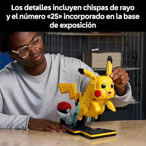 LEGO ▫️ Pokémon Pikachu e Poké Ball - Modelos para montar para adultos - Figura articulada de anime com base de exposição - Decoração de secretária para gamers - Presente colecionável - 72152 4