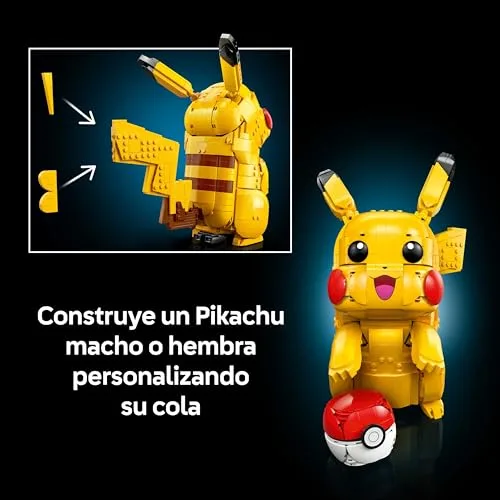 LEGO ▫️ Pokémon Pikachu e Poké Ball - Modelos para montar para adultos - Figura articulada de anime com base de exposição - Decoração de secretária para gamers - Presente colecionável - 72152 6
