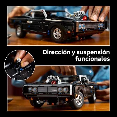 LEGO ▫️ Technic Dodge Charger R/T de Velozes e Furiosos - Kit de Maquetes para Adultos - Conjunto STEM colecionável com motor V8 e suspensão - Presente para homens e mulheres fãs do filme - 42231 3