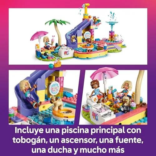 LEGO ▫️ Friends Dia Divertido no Parque Aquático – Brinquedo em miniatura com escorrega, 2 mini bonecas, 4 figuras de animais e acessórios para animais de estimação – Presente de aniversário para meninas a partir dos 6 anos – 42676 3