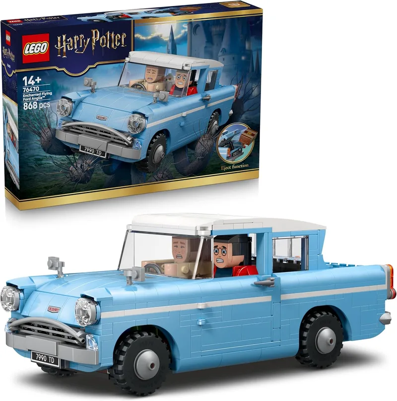 LEGO ▫️ Harry Potter Ford Anglia Voador Encantado - Maquete de carro com figuras do Harry, do Ron e da Hedwig - Presente para meninas, meninos e adolescentes a partir dos 14 anos, fãs de Harry Potter - 76470