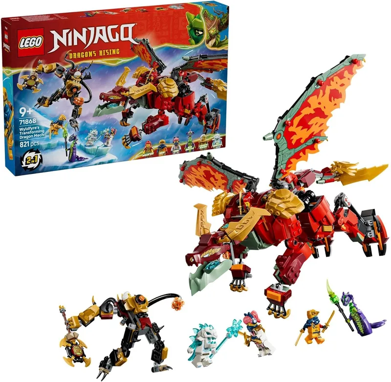 LEGO ▫️ Ninjago Dragão Mecânico Transformável de Wyldfyre 71868