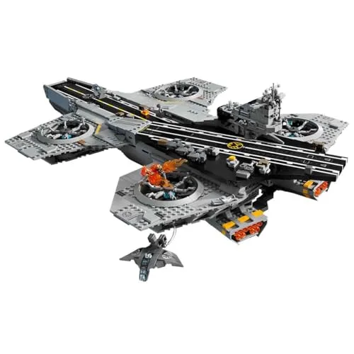 LEGO ▫️ Helitransporte da S.H.I.E.L.D. da Marvel – Kit de construção para adultos: porta-aviões – 6 minifiguras, incluindo o Capitão América e o Nick Fury – Decoração para a estante – Ideia para presente 76354 4