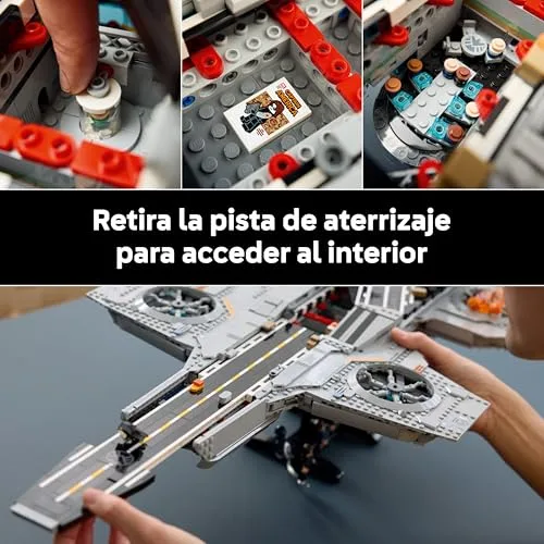 LEGO ▫️ Helitransporte da S.H.I.E.L.D. da Marvel – Kit de construção para adultos: porta-aviões – 6 minifiguras, incluindo o Capitão América e o Nick Fury – Decoração para a estante – Ideia para presente 76354 5