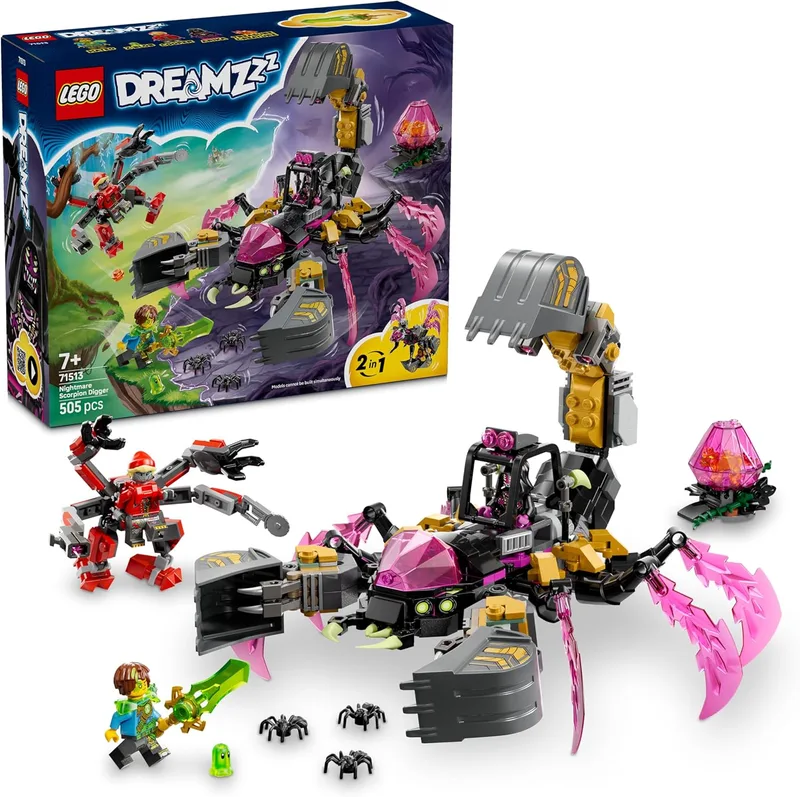 LEGO ▫️ DREAMZzz 2 em 1 Escavadora Escorpião dos Pesadelos 71513
