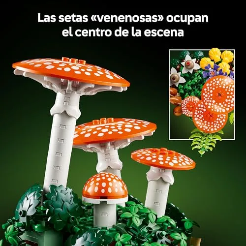 LEGO ▫️ Botanicals Cogumelos da Floresta – Kit de construção com plantas artificiais: cogumelos vermelhos e flores artificiais – Decoração para a sala e o quarto – Presente de artesanato para adultos – 11505 5