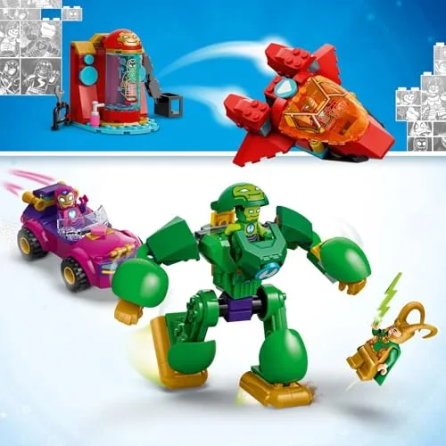 LEGO ▫️ Marvel: Loki vs. Equipa do Homem de Ferro – Super-heróis de brincar com carro, avião, figura de ação e 4 minifiguras – Presente para crianças a partir dos 4 anos e fãs do Homem de Ferro e da sua super-equipa 11211 3