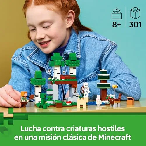 LEGO ▫️ Minecraft: A Aventura da Primeira Noite – Brinquedo interativo com 7 figuras, incluindo o Alex, o Creeper, o Esqueleto e o Lobo da Floresta – Presente para crianças e miúdos a partir dos 8 anos – 21593 2