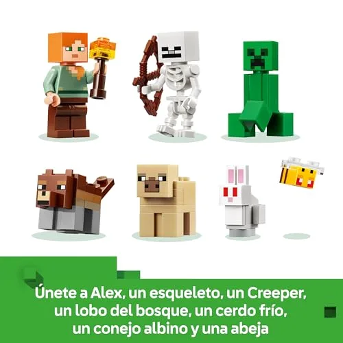 LEGO ▫️ Minecraft: A Aventura da Primeira Noite – Brinquedo interativo com 7 figuras, incluindo o Alex, o Creeper, o Esqueleto e o Lobo da Floresta – Presente para crianças e miúdos a partir dos 8 anos – 21593 3