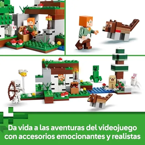 LEGO ▫️ Minecraft: A Aventura da Primeira Noite – Brinquedo interativo com 7 figuras, incluindo o Alex, o Creeper, o Esqueleto e o Lobo da Floresta – Presente para crianças e miúdos a partir dos 8 anos – 21593 4