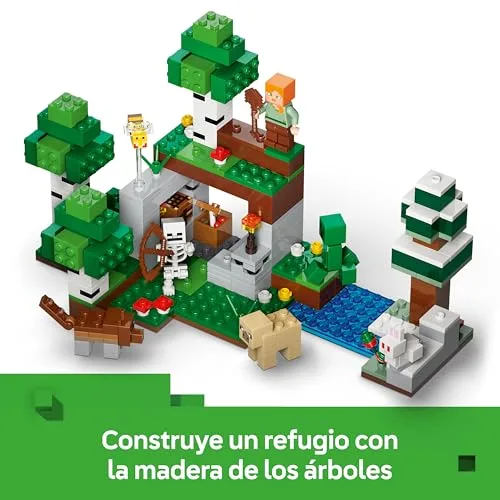 LEGO ▫️ Minecraft: A Aventura da Primeira Noite – Brinquedo interativo com 7 figuras, incluindo o Alex, o Creeper, o Esqueleto e o Lobo da Floresta – Presente para crianças e miúdos a partir dos 8 anos – 21593 5