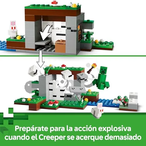 LEGO ▫️ Minecraft: A Aventura da Primeira Noite – Brinquedo interativo com 7 figuras, incluindo o Alex, o Creeper, o Esqueleto e o Lobo da Floresta – Presente para crianças e miúdos a partir dos 8 anos – 21593 6