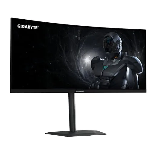 Gigabyte Technology ▫️ Monitor de jogos curvo GIGABYTE G34WQC2 de 34” WQHD - 3440 x 1440, 1500R, 200 Hz, 1 ms, 450 cd/m², AMD FreeSync Premium, DisplayHDR 400, HDMI 2.0, DisplayPort 1.4 2