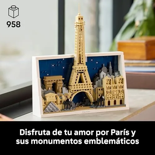 LEGO ▫️ Architecture Paris: Cidade do Amor - Maquete 3D em miniatura para adultos - Decoração de parede para a casa com ícones parisienses, incluindo a Torre Eiffel e a Notre Dame - Presente para viajantes 21064 2