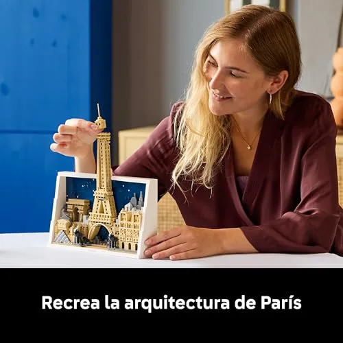 LEGO ▫️ Architecture Paris: Cidade do Amor - Maquete 3D em miniatura para adultos - Decoração de parede para a casa com ícones parisienses, incluindo a Torre Eiffel e a Notre Dame - Presente para viajantes 21064 3