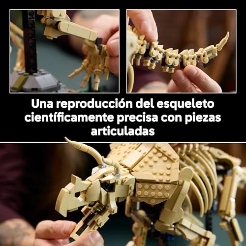 LEGO ▫️ Jurassic World Fósseis de Dinossauro: Triceratops - Kit de Maquetes para Adultos com Minifigura do Dr. Gerry Harding - Decoração para a Estante - Presente para Fãs do Parque Jurásico - 77985 4