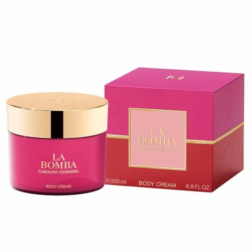 CAROLINA HERRERA ▫️ Creme corporal de luxo La Bomba, 200 ml, hidratação intensiva numa embalagem elegante com detalhes dourados 2
