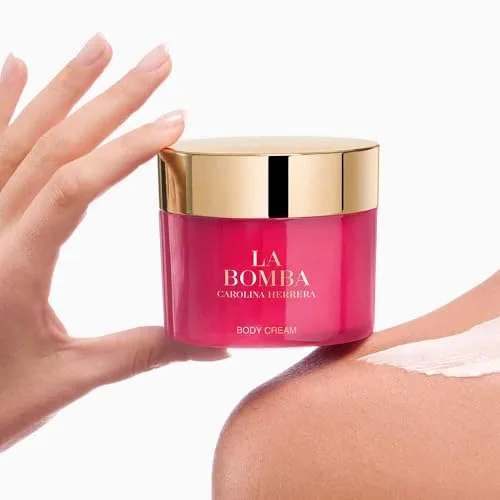 CAROLINA HERRERA ▫️ Creme corporal de luxo La Bomba, 200 ml, hidratação intensiva numa embalagem elegante com detalhes dourados 4