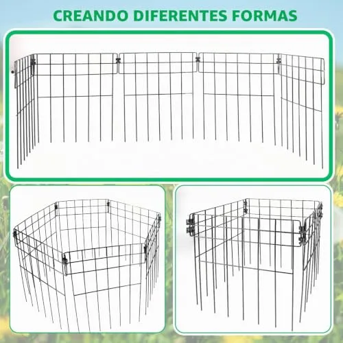 SWAWIS ▫️ 12 peças de vedação de jardim para exterior, 42 x 31 cm, metálica e decorativa 4