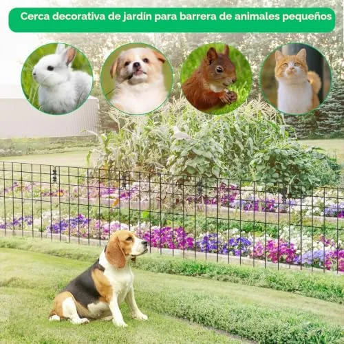 SWAWIS ▫️ 12 peças de vedação de jardim para exterior, 42 x 31 cm, metálica e decorativa 7