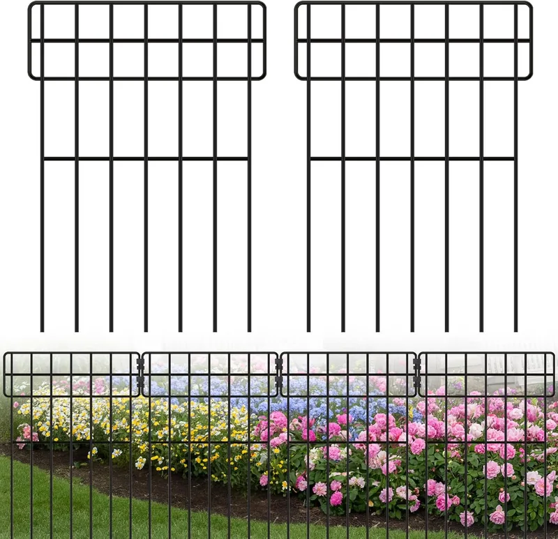 SWAWIS ▫️ 12 peças de vedação de jardim para exterior, 42 x 31 cm, metálica e decorativa