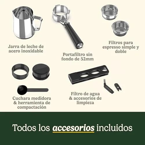CUISINART ▫️ Máquina de café expresso ® Slim | Café expresso, americano, cold brew | Vaporizador de leite | 15 bar | Porta-filtro sem fundo | Compacta | 1,5 L | Chávenas de viagem 6