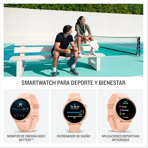 Garmin ▫️ Vívoactive 6, smartwatch com GPS, branco-rosa 2