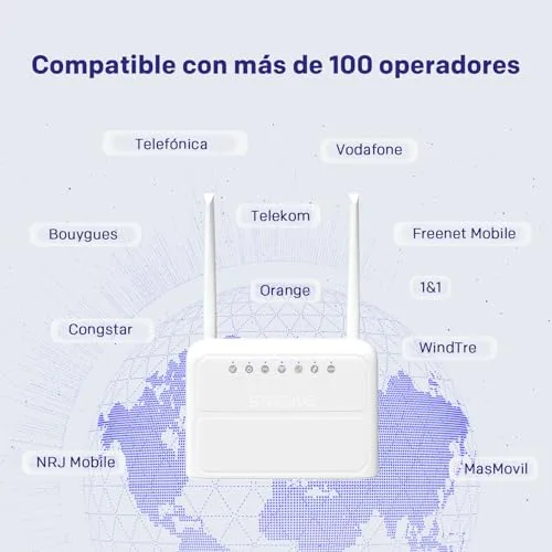 Strong ▫️ Router Wi-Fi N300 Mbps 4G com cartão SIM, rede 4G Cat4 LTE, antenas externas fixas, portas WAN/LAN de 100 Mbps, router com cartão SIM, Plug and Play, rede segura (4GROUTER360) 4