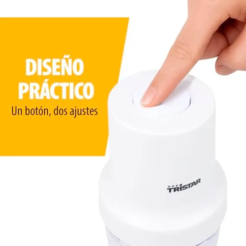 Tristar ▫️ Picador em aço inoxidável, motor de 400 W, 2 velocidades com função turbo, 2 lâminas em aço inoxidável, taça de 0,5 L, design compacto, peças laváveis na máquina de lavar louça, BL-4023 7