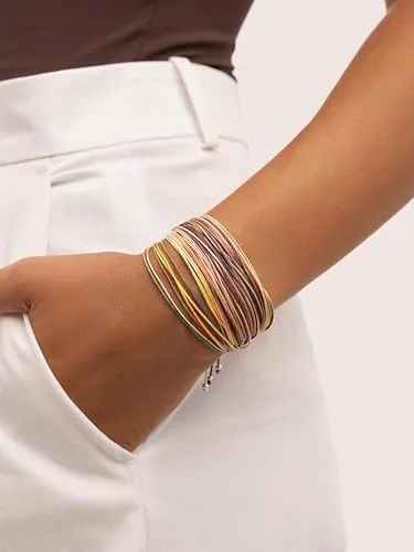 SINGULARU ▫️ Conjunto de 3 pulseiras Forest Rainbow. Aço. Joias para mulher. 2