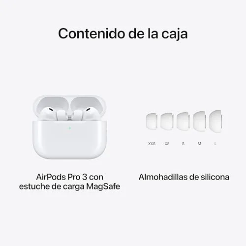 Apple ▫️ AirPods Pro 3: Auscultadores sem fios com cancelamento ativo de ruído, medição da frequência cardíaca, Bluetooth, Áudio Espacial, som de alta fidelidade e carregamento por USB-C 6