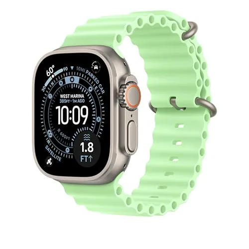 Apple ▫️ Pulseira Watch - Extensão Ocean Band - 49 mm - Verde néon - Extragrande 2