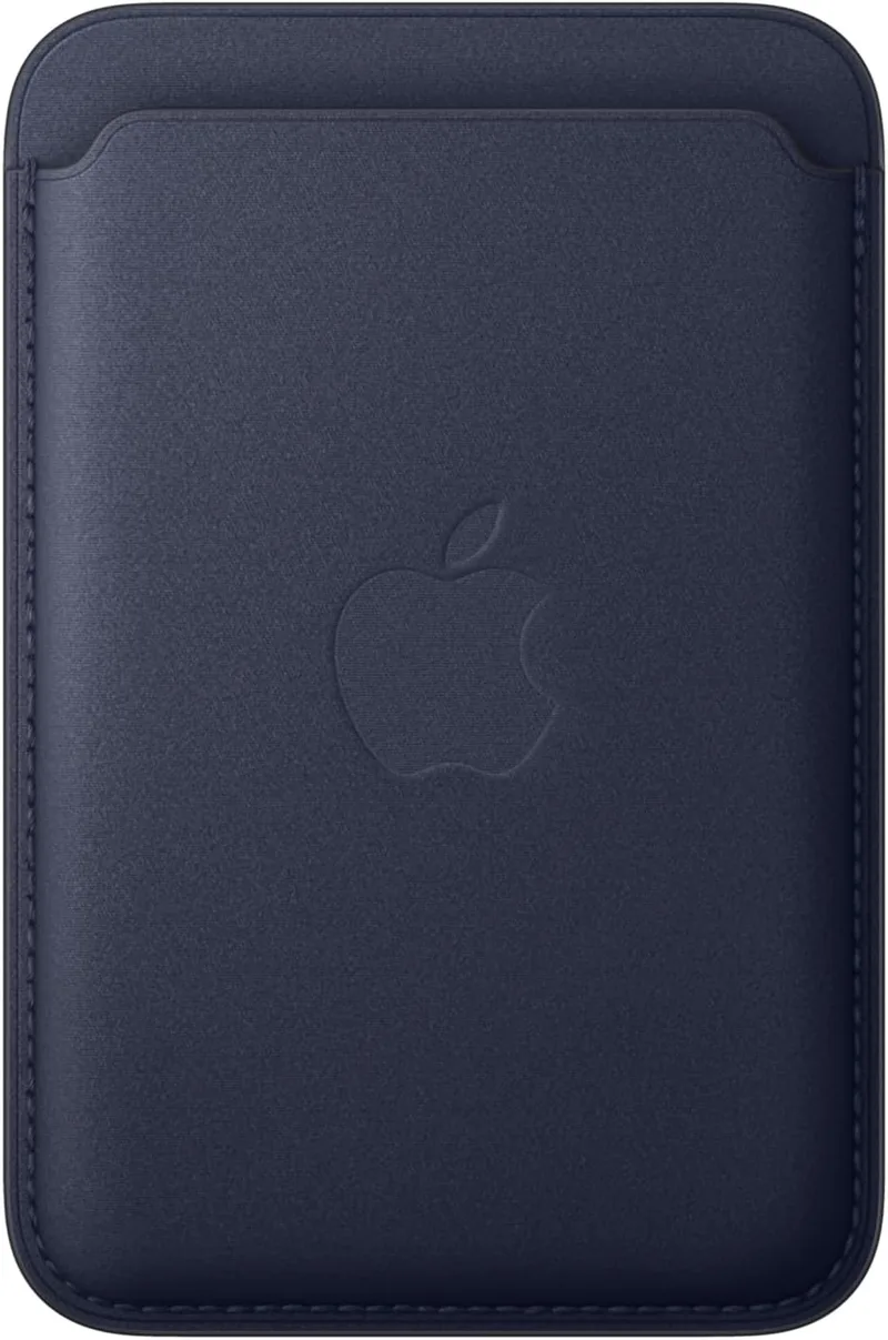 Apple ▫️ Carteira com trançado fino e MagSafe para o iPhone - Azul-marinho ​​​​​​​