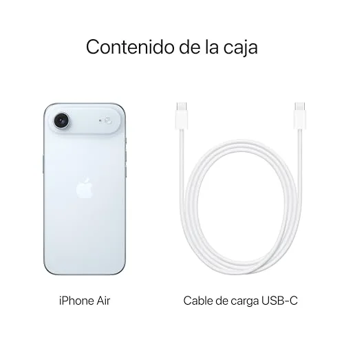 Apple ▫️ iPhone Air de 1 TB: O iPhone mais fino de sempre, ecrã de 6,5 polegadas com ProMotion até 120 Hz, chip A19 Pro, câmara frontal Center Stage, autonomia para o dia inteiro; Azul Céu 6