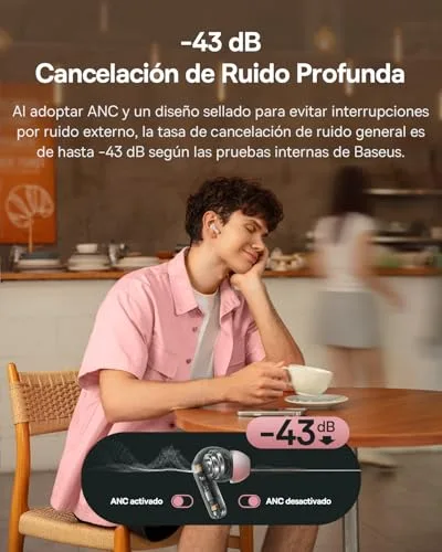 Baseus ▫️ Auscultadores intra-auriculares EP10 NC com cancelamento de ruído 2