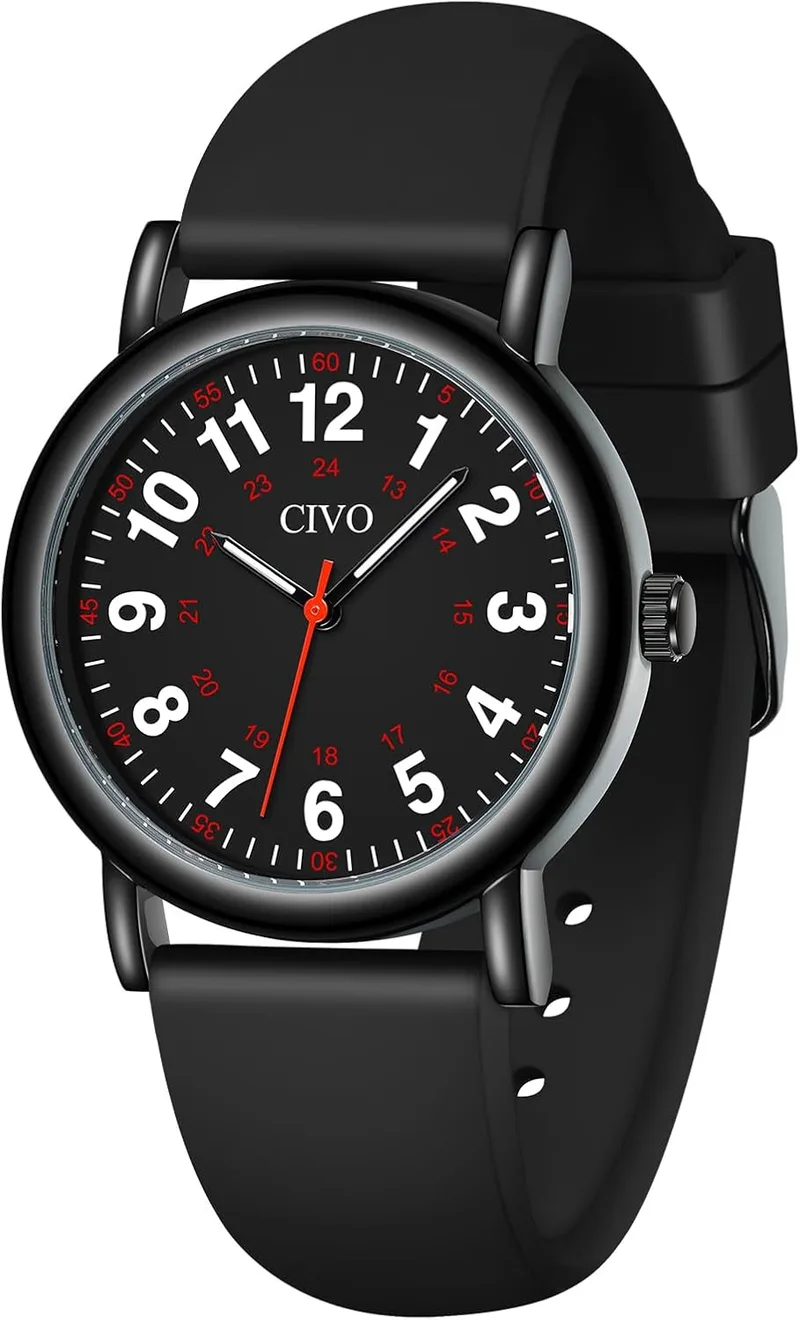 CIVO ▫️ Nurse Watch Women Men: À prova de água com mostrador de fácil leitura - Relógios de pulso analógicos luminosos - Prenda para estudantes de medicina