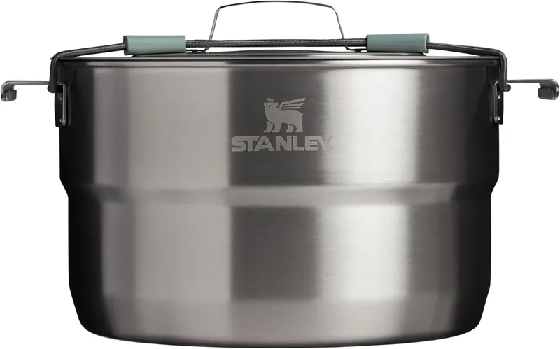 STANLEY ▫️ 1913 Wildfare Core Full Serve Cookset 3.78L - Conjunto de cozinha de campismo com 20 peças - Pode ser lavado na máquina de lavar loiça - Sem BPA - Aço inoxidável - Conjunto de cozinha compacto - Xisto/Carvão