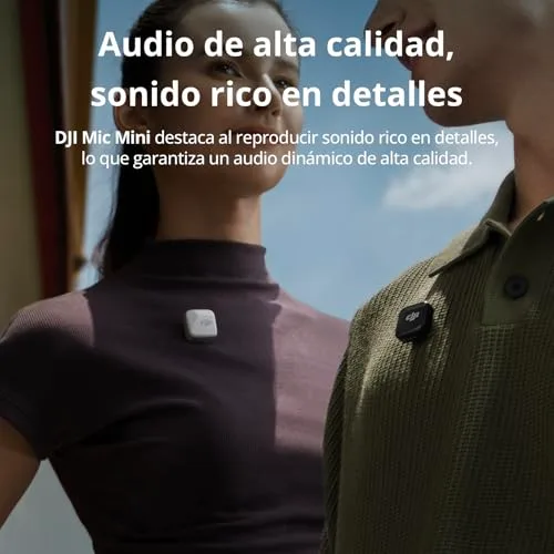 DJI ▫️ Mic Mini (2 transmissores + 1 recetor móvel), microfone de lapela sem fios para iPhone 17/16/15 e Android/PC/tablets, ligar e pronto, alcance de 300 m, cancelamento ativo de ruído, vlogs 4