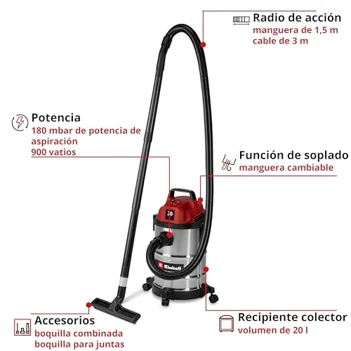 Einhell ▫️ Aspirador para sólidos e líquidos TC-VC 2045 S 2