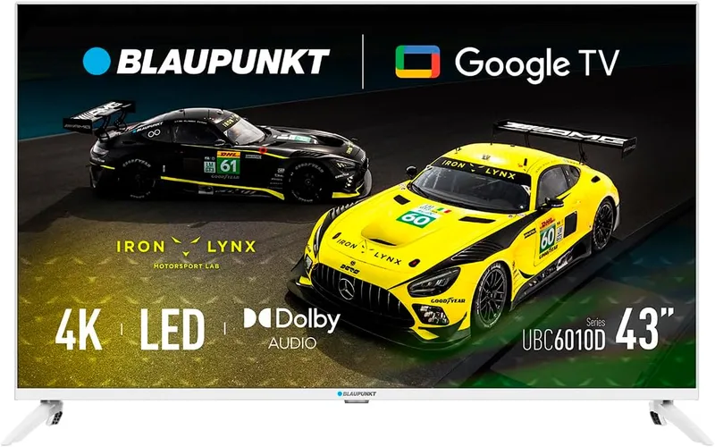 BLAUPUNKT ▫️ Smart TV 4K 43UBG6010S, 108 cm (43 polegadas), LED LCD, Google TV, Bluetooth e Wi-Fi, HDR, Dolby Atmos, cor branca