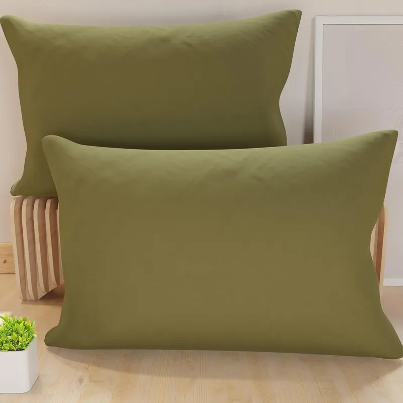 PETTI ARTIGIANI ITALIANI ▫️ PETTI Artesãos Italianos - Conjunto de duas capas de almofada em microfibra de 145x40 cm, almofadas decorativas para o quarto, almofadas para sofá, conjunto de 2 capas de almofada, capa de almofada em tom terra liso