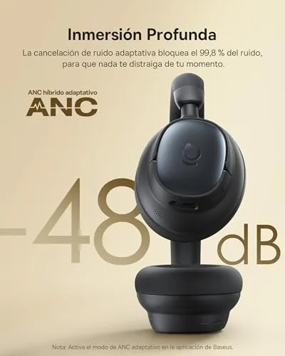 Baseus ▫️ Auscultadores Bluetooth MH1, cancelamento de ruído altamente eficaz de -48 dB, arnês monolítico com Hi-Res e LDAC (80 horas de reprodução, chamadas nítidas de 5 microns, CloudComfort Soft) 4