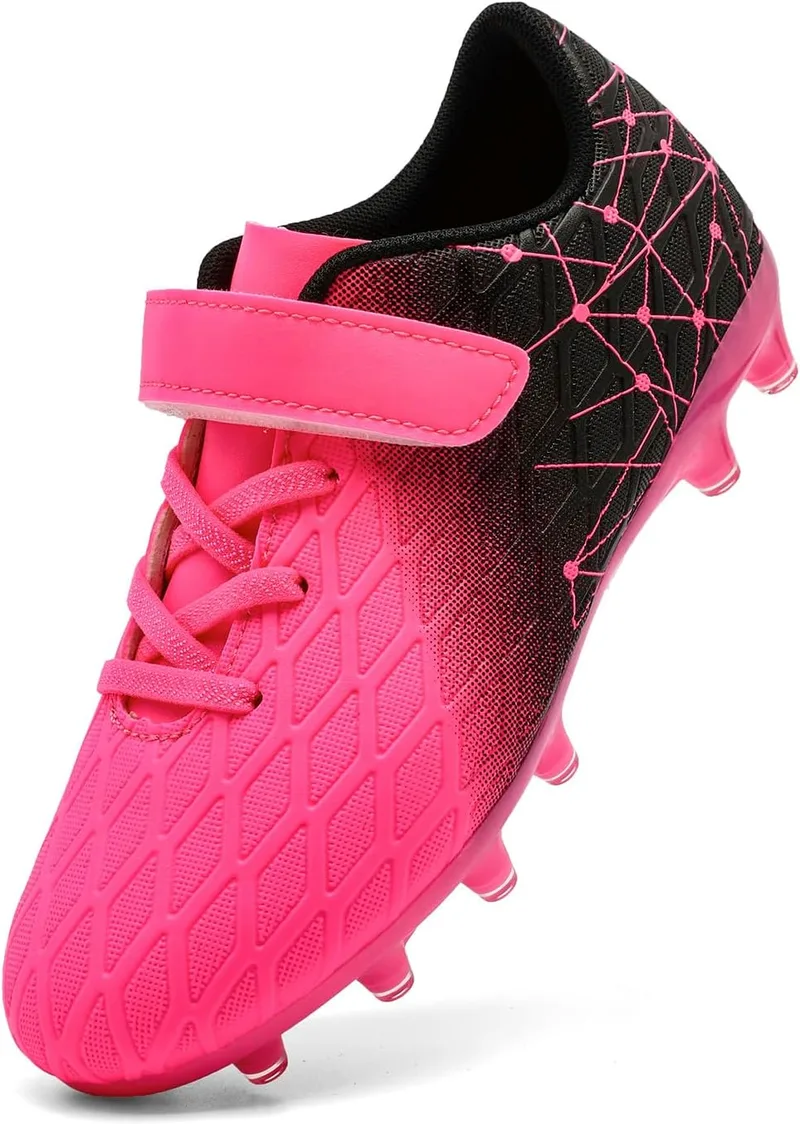 DimaiGlobal ▫️ Botas de futebol para criança – Sapatos de futebol com pitões altos para relva natural e em recinto fechado, antiderrapantes, para treino e futebol de salão – Adolescentes – Sapatilhas de futebol