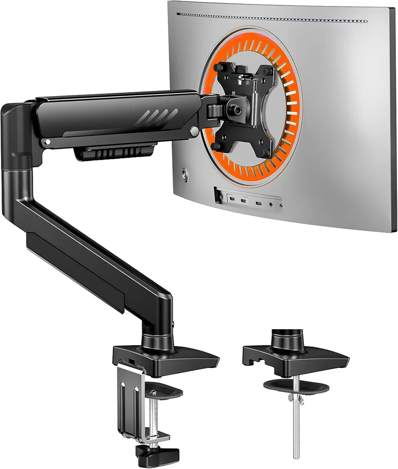 ErGear ▫️ Suporte de secretária para monitores de 13 a 34 polegadas [Atualizado - Sem cedência] Braço de monitor de instalação rápida até 9 kg, com gestão de cabos para escritório e jogos, VESA 75 e 100 mm