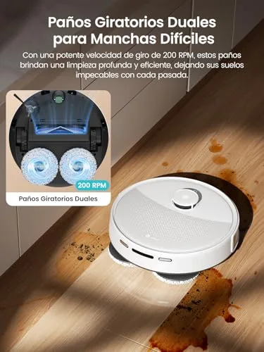 Lefant ▫️ Robô aspirador e esfregador M3L, 220 min, sucção de 10 000 Pa, navegação dToF, esfregamento com dupla rotação, lavagem e secagem automáticas, esvaziamento automático de 3,2 L, escovas anti-emaranhamento 4