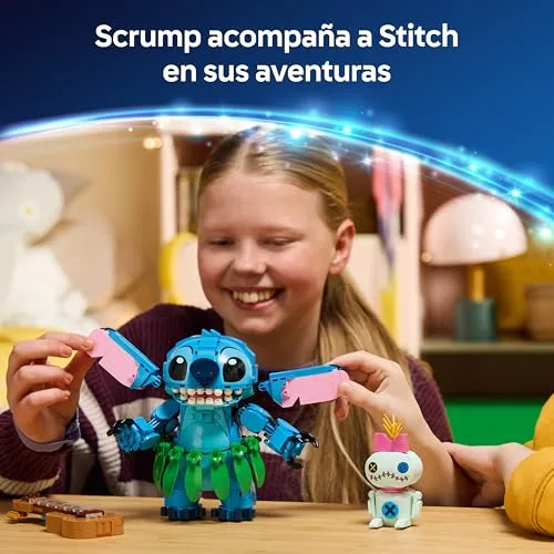 LEGO ▫️ Brinquedos Stitch e Scrump da Disney – 2 Figuras com Acessórios, incluindo ukulele e peluche – Decoração para o quarto – Presente de aniversário para meninas e meninos a partir dos 9 anos e fãs – 43296 5