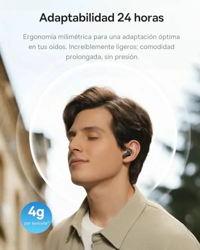 Baseus ▫️ Auscultadores sem fios Bluetooth BS1 NC Semi-In-Ear, Auscultadores Bluetooth com cancelamento de ruído, Auscultadores sem fios, Hi-Res, Driver de 13 mm, 6 microfones com IA, IP55, 55 horas, Bluetooth 6.0 5