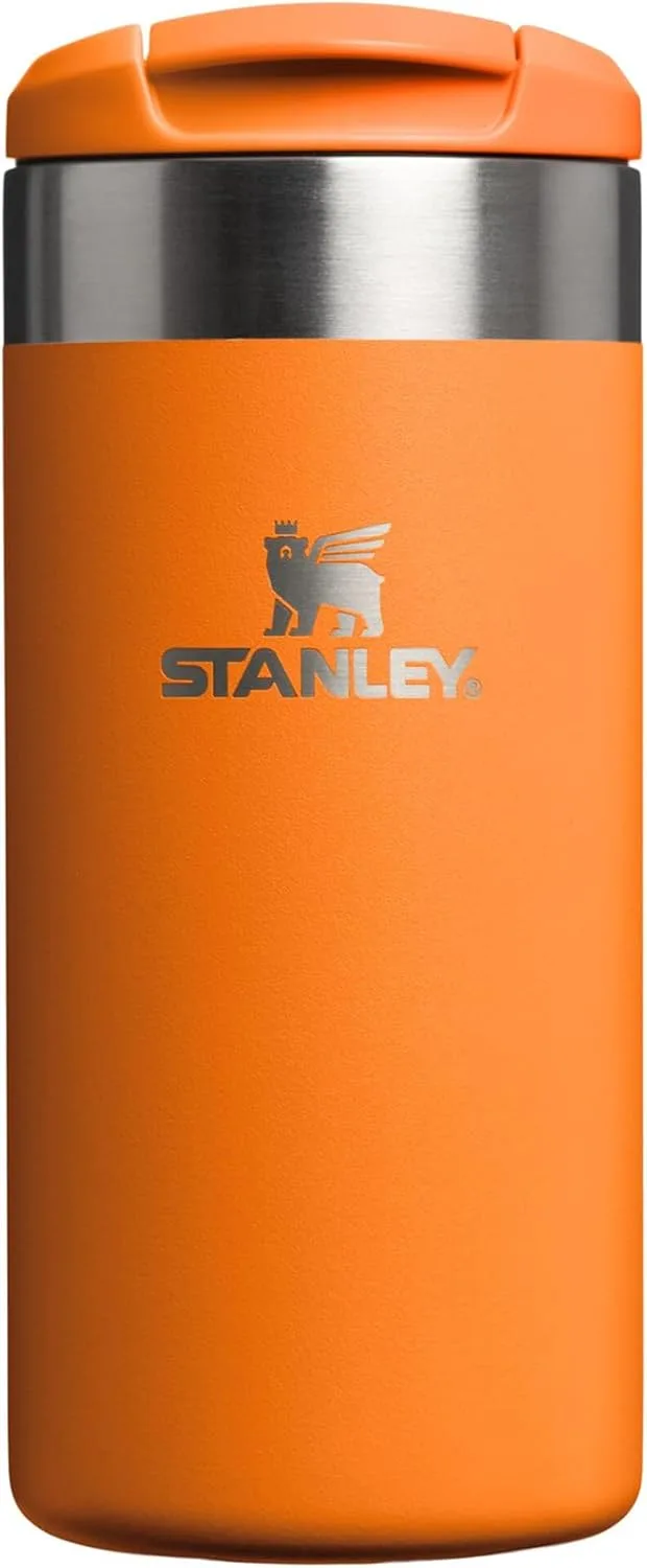 STANLEY ▫️ 1913 Aerolight Transit Termo Café para Levar 0,35 L - Mantém o calor durante 6 horas - Compatível com suporte para carro - Caneca de café à prova de fugas - Adequada para a máquina de lavar louça - Goldenrod Coral